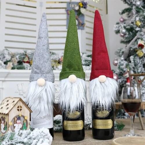 Christmas Wine Bottle Cover Christmas SnowmanTable Decor Merry Christmas Decor For Home Xmas Gift Happy New Year Doll Navidad