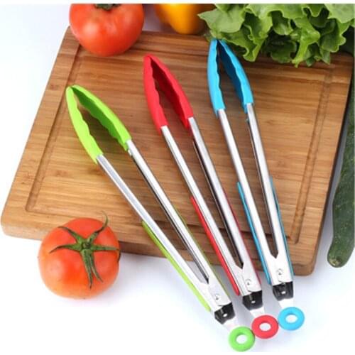 Silicone Food Tongs Kitchen Tongs Utensil Cooking Tong Pastry Salad Serving Bread BBQ Tongs Baking Tools pinzas cocina