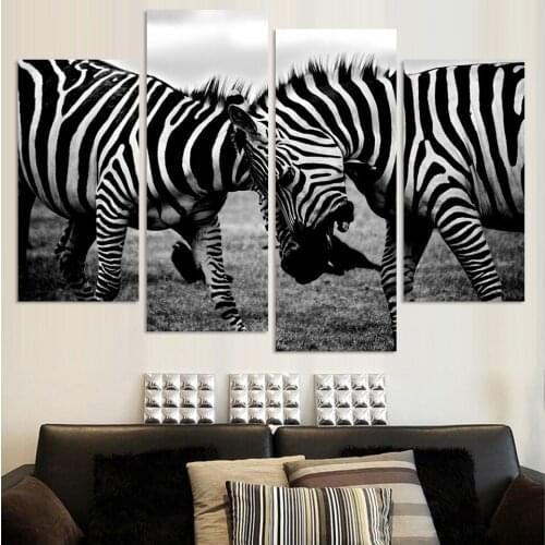 Mordern Modular Canvas Oil Painting Zebra Frameless Animal Art Poster Wall Picture Home Decor Print on Canvas for Living Room