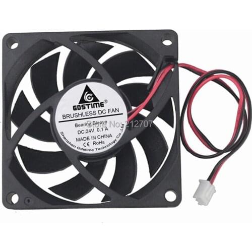 10PCS Gdstime DC Axial Cooling Cooler Fan 24V 2Pin 2Wire 7cm 70mm 7015 70x70x15mm