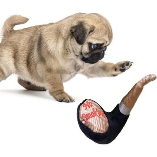 Fun Pet Chew Toy Creative Tobacco Pipe Shaped Dog Squeaky Sound Toy Pet Plush Toy For Kitten Puppy Dog Accessories