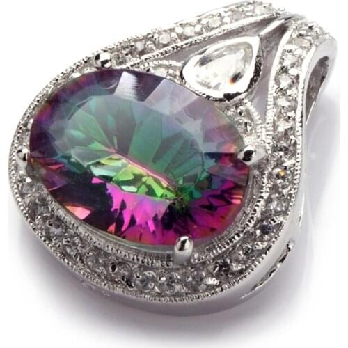 SHUNXUNZE jewellery pendants charms Engagement Wedding vintage Pink Purple Rainbow Cubic Zirconia Rhodium Plated R544 R547 R702