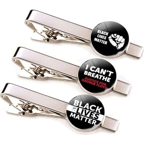 ''BLACK LIVES MATTER'' Quote Tie Clip Metal Tie Clips Men Fashion Simple Necktie Letters Tie Men Tie Clip Husband Dad Best Gift