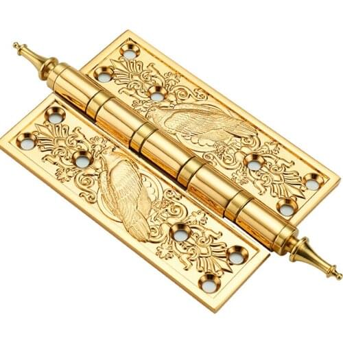 1pc 5Inch European Hinge Gate Door Room Door Copper Hinge Brass Hings Thick Retro Antique Cabinet Door Neoclassical