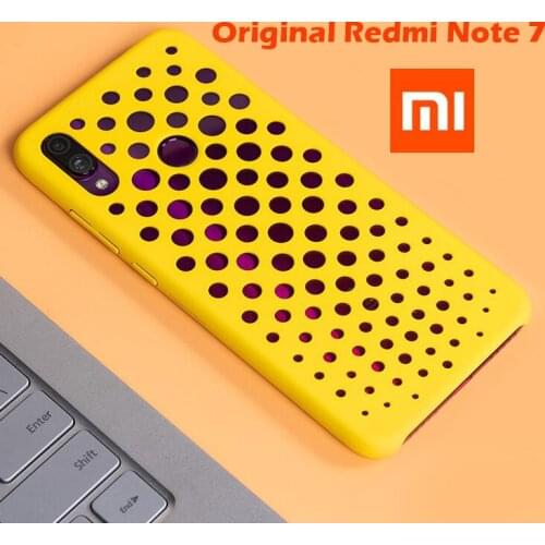 100% Original Official Xiaomi Redmi Note 7 Back Case fashionable hollow hole cool design redmi note7 cover frost matte shell