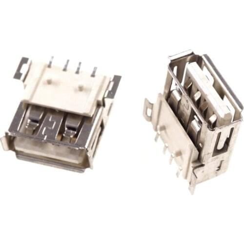 1000pcs USB Connector 2.0 AF SMD type A Receptacle 4 pin right angle board guide SMT PCB mount Female