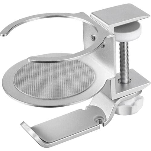 2 in 1 Multi-functional Aluminum Alloy Headphone Holder 360 Degree Rotatable Earphone Desk Clip Cup Stand Gaming Headset Hanger