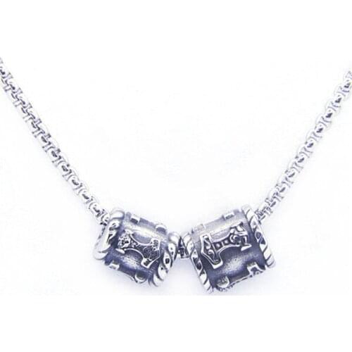 2018 A Pairs Thor Hammer Pendant Mens 316L Stainless Steel Jewelry Fashion Biker Pendant With Necklace