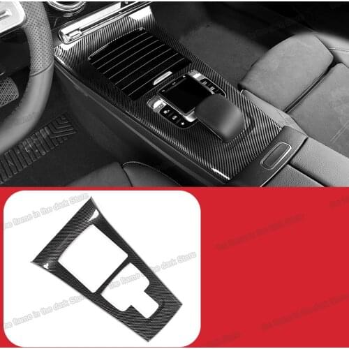 Lsrtw2017 Carbon Fiber Car Center Control Gear Panel Armrest Trim for Mercedes Benz A Class A200 A180 2019 2020 W177 Accessories