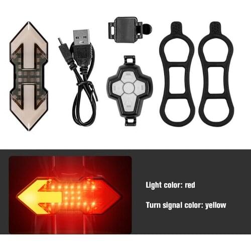 Smart Wireless Remote Turn Signal Bicycle Light Cycling Rear Lamp USB Rechargeable MTB Direction Indicator LED Bike Taillight