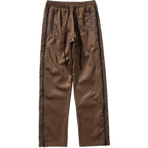 Back Ankle Zipper Side Striped Casual Vibe Cargo Pants for Men and Women Drawstring Oversize Retro Casual Trousers