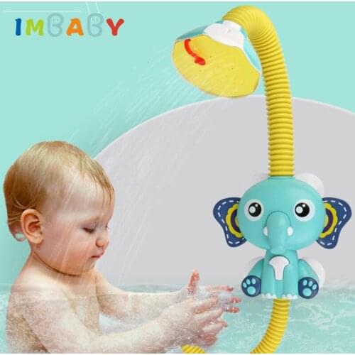 IMBABY Safe And Non-Toxic Baby Bath Toys Two Effluent Modes Elephant Model Faucet Shower Electric Water Spray Toy For Kids Gifts