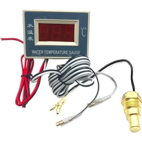 Excavator parts Electronic water temperature meter package Water temperature sensor Digital display water temperature gauge