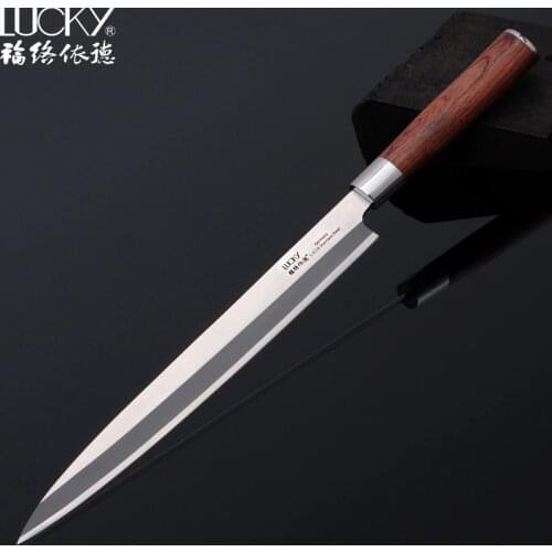 Left Hand Sushi Kitchen Knife Germany 1.4116 Stainless Steel 24 27 30cm Sashimi Filleting Yanagiba Knives Rosewood Handle 9G