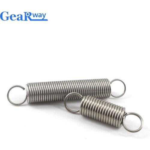 Gearway 10pcs Stainless Steel Extension Spring 0.5mm Thickness Extension Springs with Hooks 15-50mm Small Tension Springs