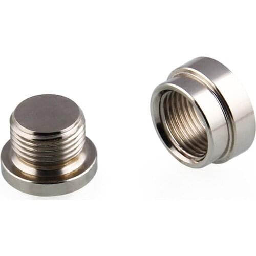 O2 Oxygen Sensor Iron Weld On Bung & Plug Wideband Nut & Cap Kit Car Styling