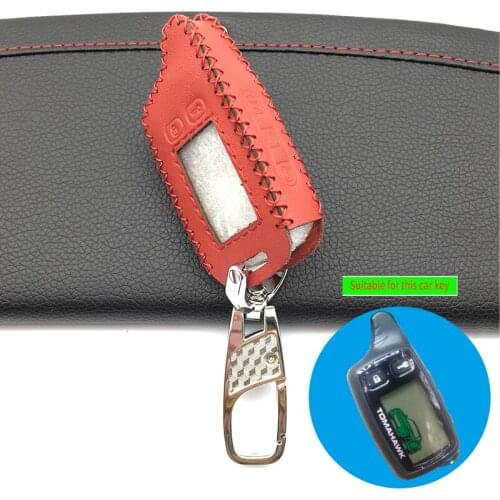TW9010 LCD keychain Leather Case Cover For Tomahawk TW9010 TW9020 TW4000 TW701 Remote Key Fob Cover Two Way Russia Car Alarm