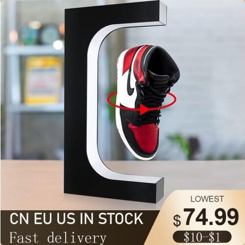 Magnetic Levitation LED Floating Shoe 360 Degree Rotation Display Stand Sneaker Stand House Home Shop Shoe Display Holds Stand