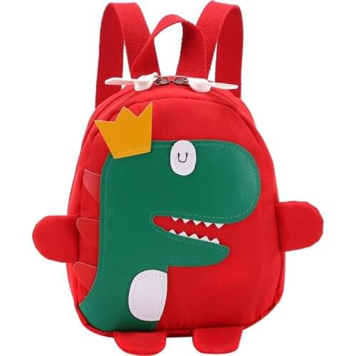 Cute Kids Kindergarten School Bag 3D Cartoon Dinosaur Mini Backpack New Baby Boy Girl School Bag Red