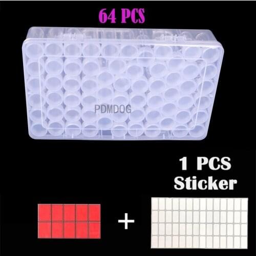 28/56/32/60/64/78 Bottles Multipurpose Transparent Container Case Diamond Painting Accessories Beads Storage Box Organizer Tools