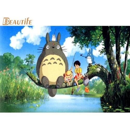 My Neighbor Totoro Poster Cloth Silk Poster Home Decoration Wall Art Fabric Poster Print 30X45cm,40X60cm.50X75cm,60X90cm