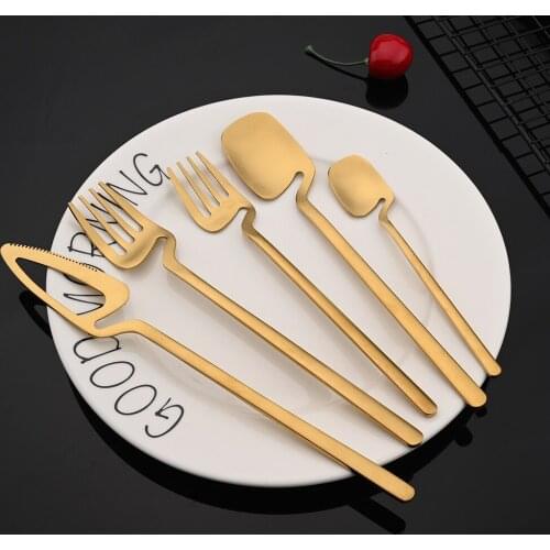 1/2/4Set Gold Cutlery Set 304 Stainless Steel Dinnerware Knife Fork Spoon Dinner Tableware Bar Silverware Set Kitchen Flatware