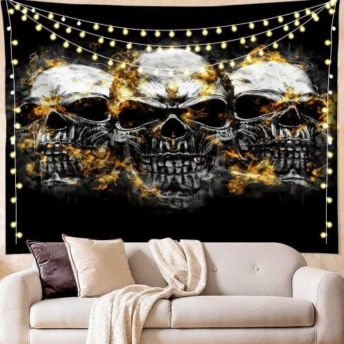 Nordic Tapestry Skull Wall Hanging Tapestrys trippy room decor aesthetic beach towel blanket tapisserie murale tissus decoracion