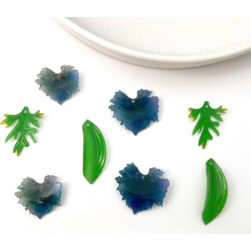 New style 50pcs/lot cartoon irregular leaves tree leaf shape acrylic beads diy jewelry earring/garment pendant accessory
