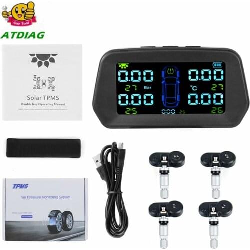Original Solar TPMS Car Tire Pressure Alarm Monitor System Display Intelligent Temperature Warning Fuel Save 4 Sensors