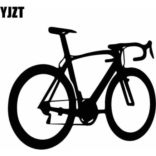 YJZT 15CM*12.4CM Beautiful Silhouette Bike Bicycle Dazzling Vinly Decal Cool Decor Car Sticker Black/Silver C27-0883
