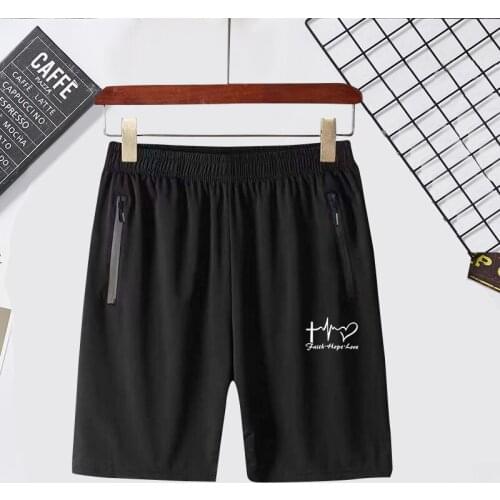 Men Fashion Shorts Love letter Print Summer Comfortable Breathable Pocket Shorts Working Men Jogging Sportswear Short Pants Male