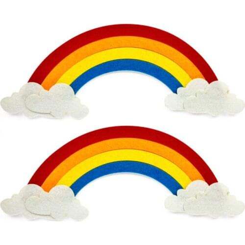 T-N 15x38cm Rainbow Cloud Nonwoven Felt Fabric Kindergarten Children DIY Handmade Environment Wall Decoration Blackboard Sticker