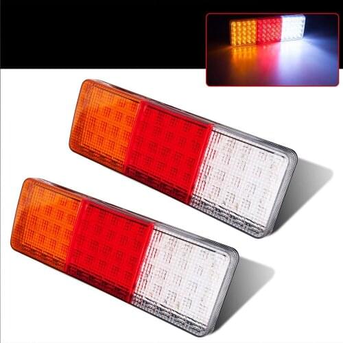 12V 75 LED Truck Tail Light Indicator Stop Brake Reverse Tailight Rectangle For Trailers Utes Caravans Campers Buses Vans