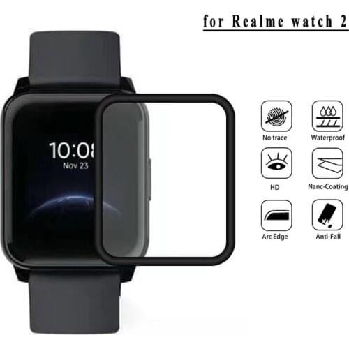 2 Pcs 3D Curved Edge Protective Film For Realme Watch 2 Smart Watch Anti-Scratch Screen Protector Cover Accessories (Not Glass)
