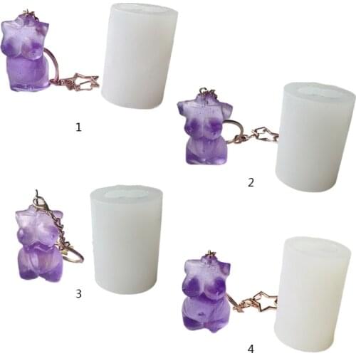 3D Female Model Keychain Epoxy Resin Mold Pendant Casting Silicone Mould DIY Crafts Jewelry Home Decorations Casting