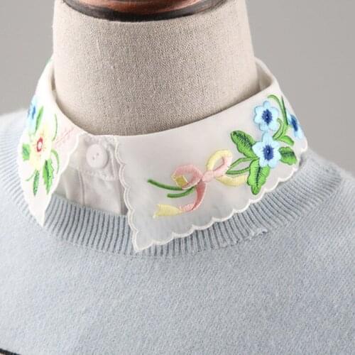 Sweater lady shirt women accessories Blouse fake collar decorate nail drill collar spring autumn winter flowers yarn collar art