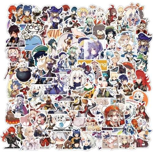 10/30/50/100PCS Genshin Impact Game Stickers Cartoon Decal DIY Phone Skateboard Guitar Waterproof Cool Graffiti Sticker for Kids