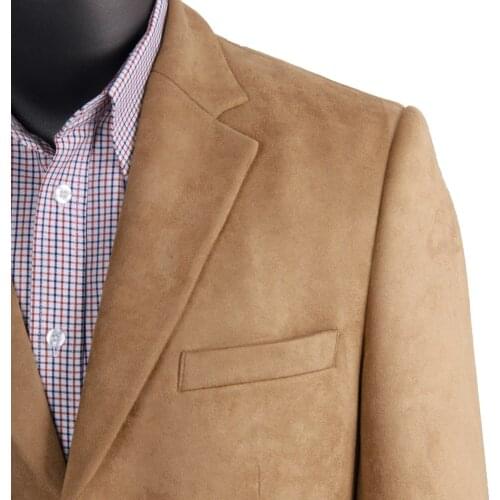 2021 Latest Fashion Designed Camel Stretch Suede Jacket Comfortable Casual Men Suede Blazer Custom Made Slim Fit Mens Jackets