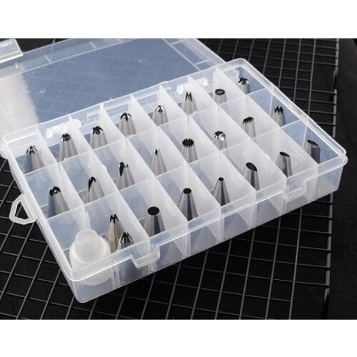 26pcs/set Cake Decorating Stainless steel Icing Piping Nozzles Pastry Tips Set Kitchen Accessories with Plastic Box OK 0768