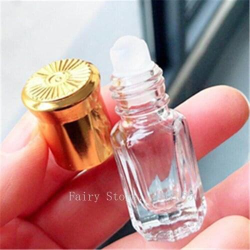 3ml Mini Glass Essential Oil Roller Bottles With Glass Roller Balls Aromatherapy Perfumes Lip Balms Roll On Bottles 20/50pcs