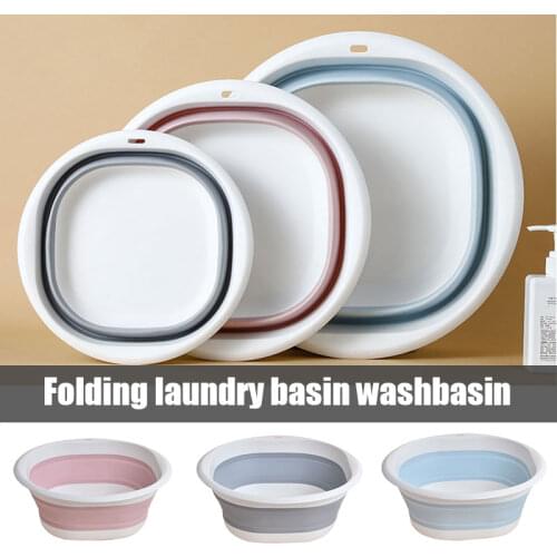 32cm 38cm Plastic Folding Basins Portable Wash Basins Folding Laundry Tub Bathroom Kitchen Accessories Travel Folding Wash Basin