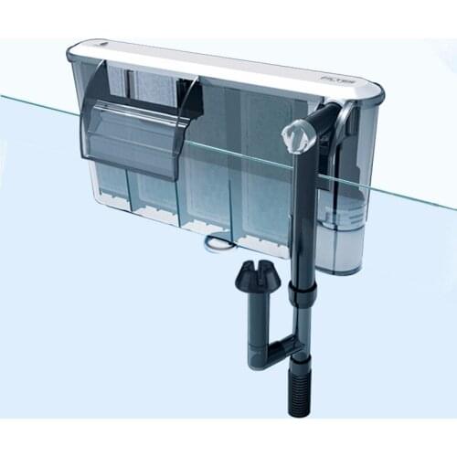 4.8w Multifunction 3 in 1 External Aquarium Hanging Filter Fish Tank Noiseless Wall-mounted Waterfall External Filter Remove Oil