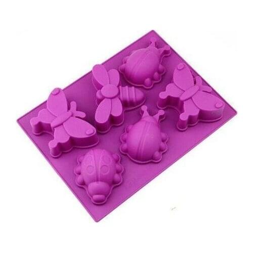6 Cavities Butterfly dragonfly Silicone Cake Baking Mold Cake Pan Muffin Cups Handmade Soap Moulds Biscuit Chocolate Ice Cube