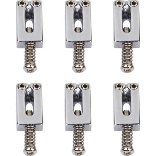 6Pcs Silver Tremolo Guitar Bridge Saddles Professional Guitar Replacement Tool Kit For Electric Guitar Accessories Parts