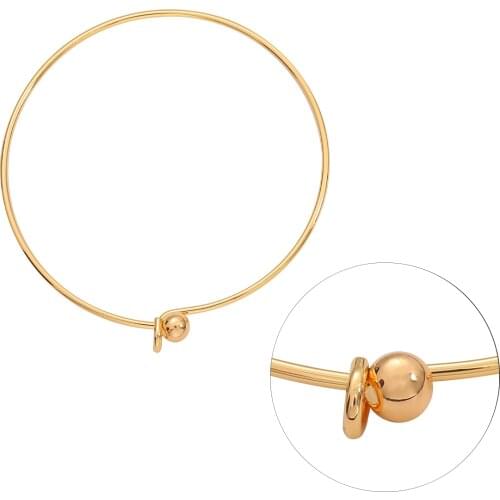 65mm 18K Fashion Gold Plated Brass Aperture Bracelet forDIY Makings Woman Exquisite Gold Bracelet Girl Jewelry Accessories
