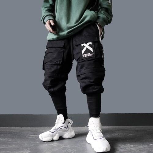 Techwear Pants Detachable Multi-pocket Cargo Pants Men Casual Hip Hop Streetwear Joggers Man Harajuku Elastic Waist Sweatpants