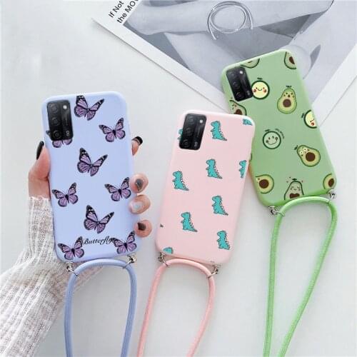 Rope TPU Cover For iPhone 11 12 Pro MAX Mini X XS XR SE 2020 For iPhone 7 8 6 6S 5 5S SE Plus Flowers Strap Necklace Daisy Cases