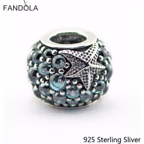 CKK Oceanic Starfish Charms 925 Sterling Silver Beads Original Jewelry Making Fits For Bracelets & Bangle