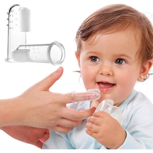 Baby Finger Toothbrush Safty Silicone Infant Deciduous ToothBrush With Clear Children Teeth Brush Massage Escova De Dente