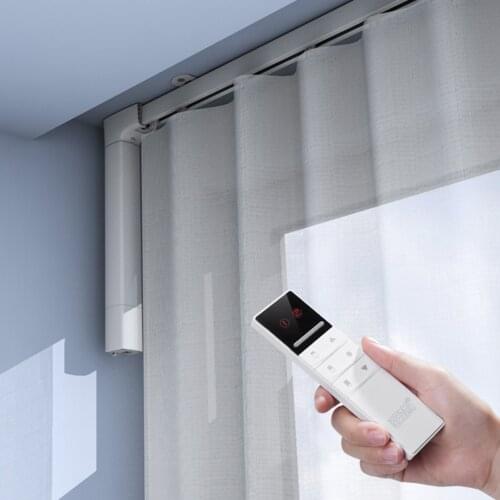 Electric Curtain Telescopic Track Overlapping Rail Fully Closed Light Tightness for Home Office